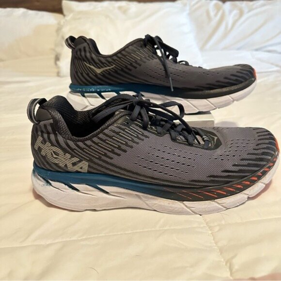 Hoka One One Clifton 5 1093755 FGEB Mens US 11 Running Shoes Gray Sneakers - Picture 2 of 14